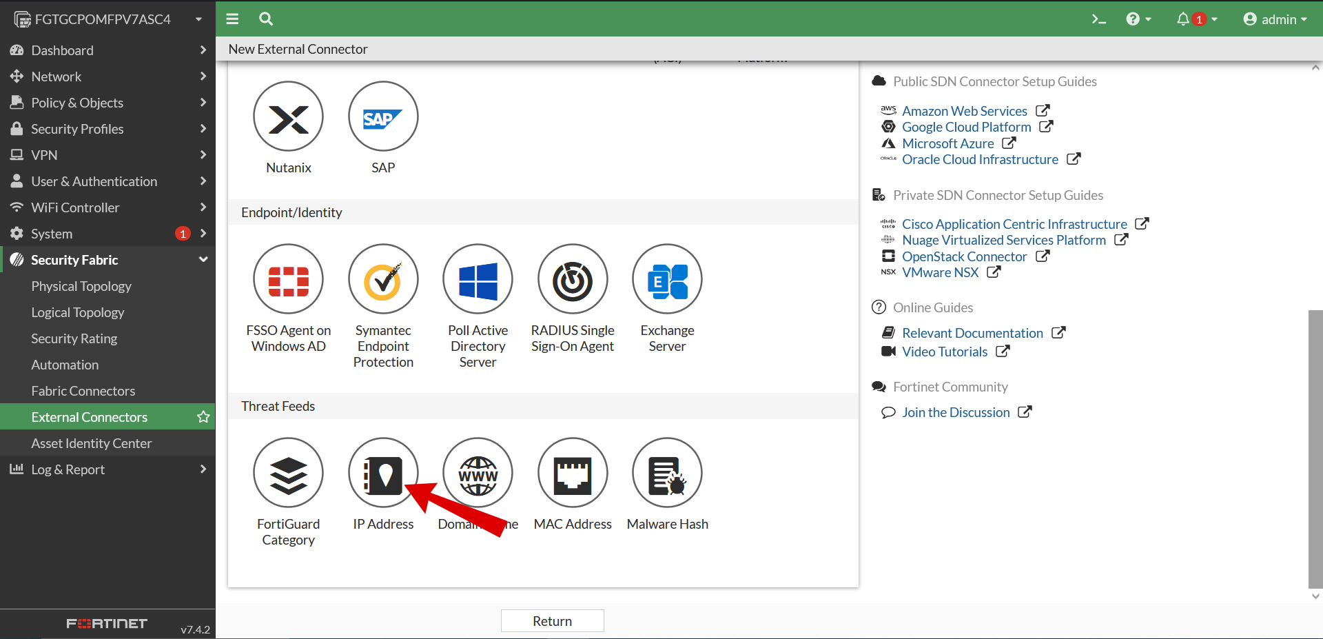 fortigate integration part 3 selecting ip address