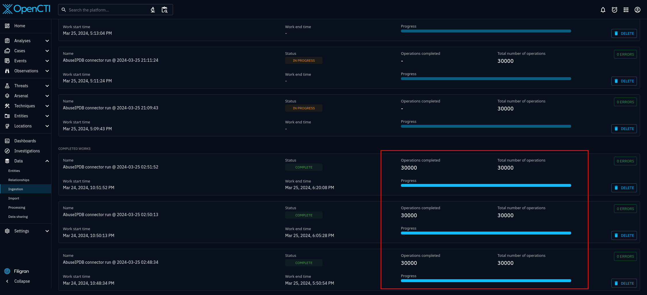 Image of AbuseIPDB IP Blacklist dashboard