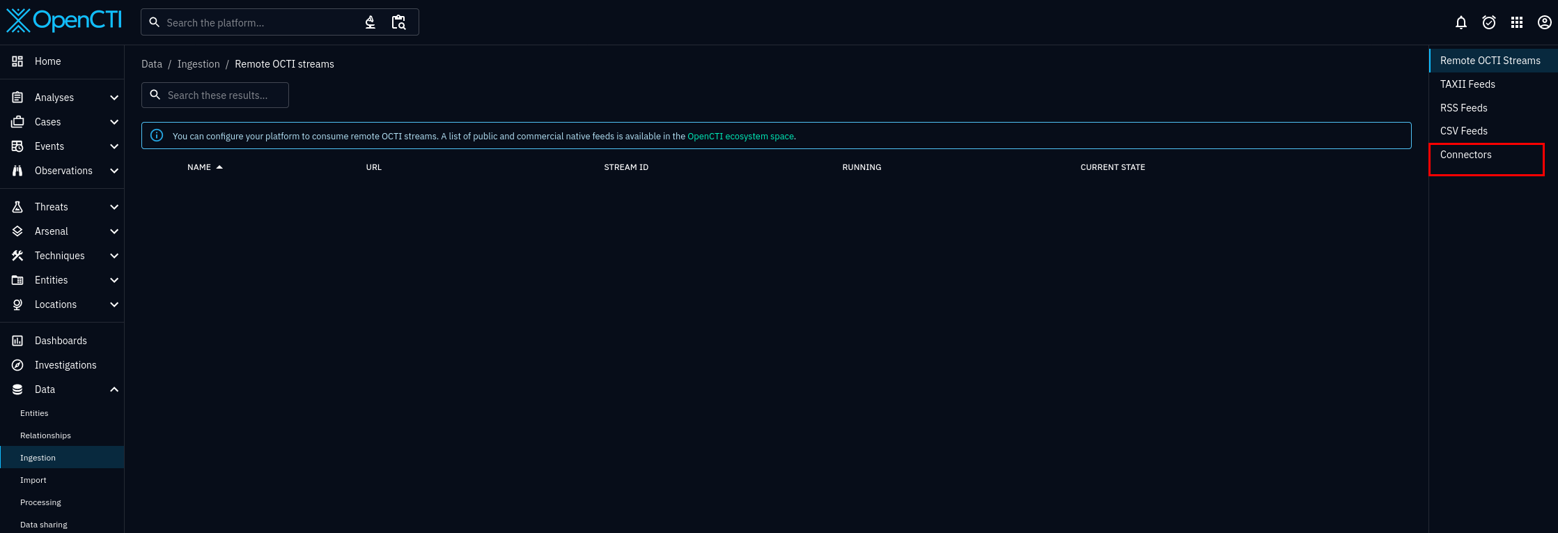 Image of ingestion dashboard