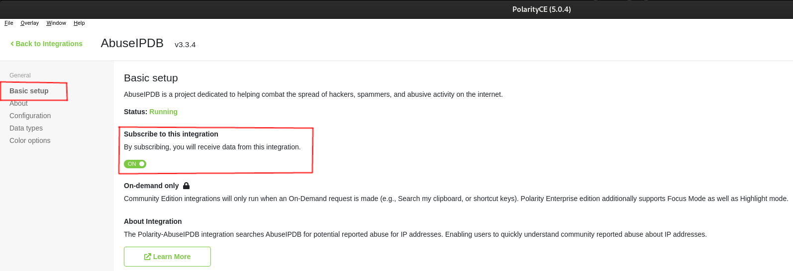 Image of Advanced Settings Basic Setup